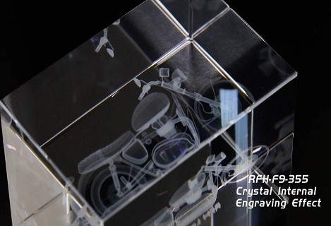 Grabado láser UV RFH F9 para interiores de cristal: revitalice cada cristal con precisión y procesamiento en frío.