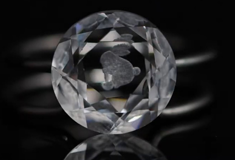 Diamante de cristal 0 22 cm de profundidad grabado láser con láser uv RFH 10W