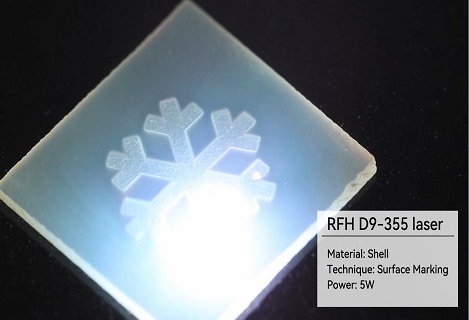 Tallado de carcasa con láser UV RFH D9 para lograr una alta precisión, sin rebabas, efecto de bordes suaves, mejora el valor agregado de los productos de carcasa.