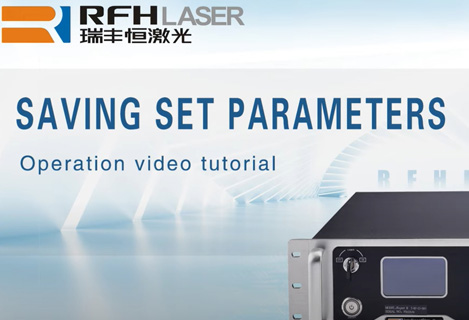 Emisor láser UV RFH guardando parámetros establecidos